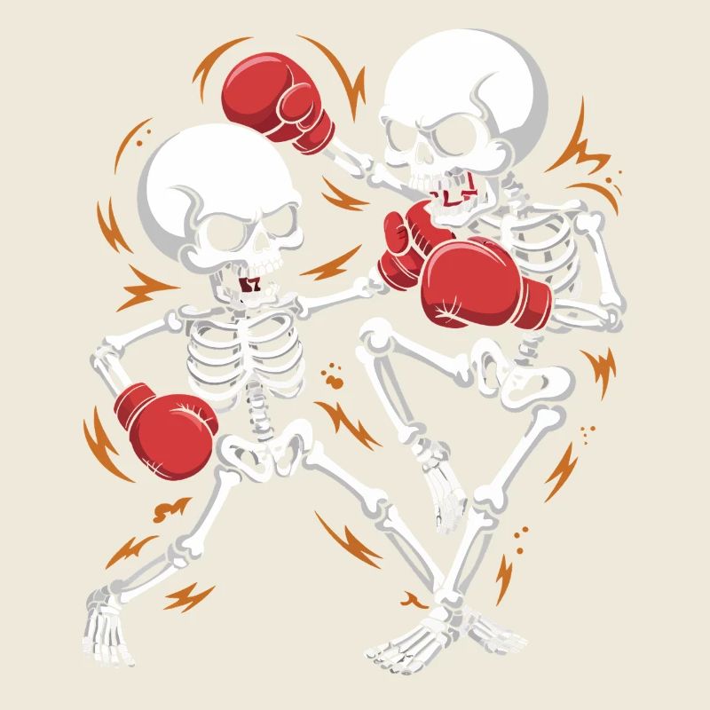 Squelettes de boxe en rythme osseux