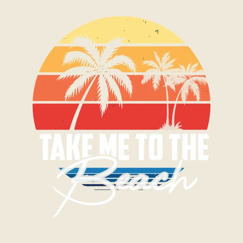 Take Me To The Beach Retro Palm Trees