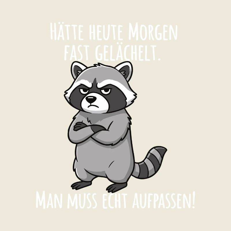 Almost Smiled – Grumpy Raccoon Morning Grouch
