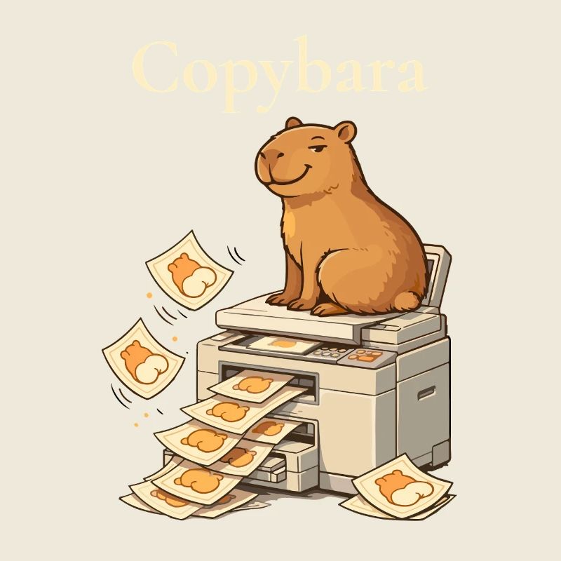 Copybara Capybara on Copier Office Humor