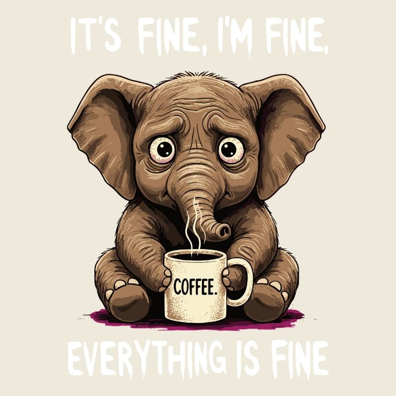 Its Fine Im Fine Kaffee Elefant