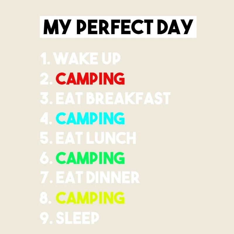 My Perfect Day Camping Lustige Checkliste Geschenk