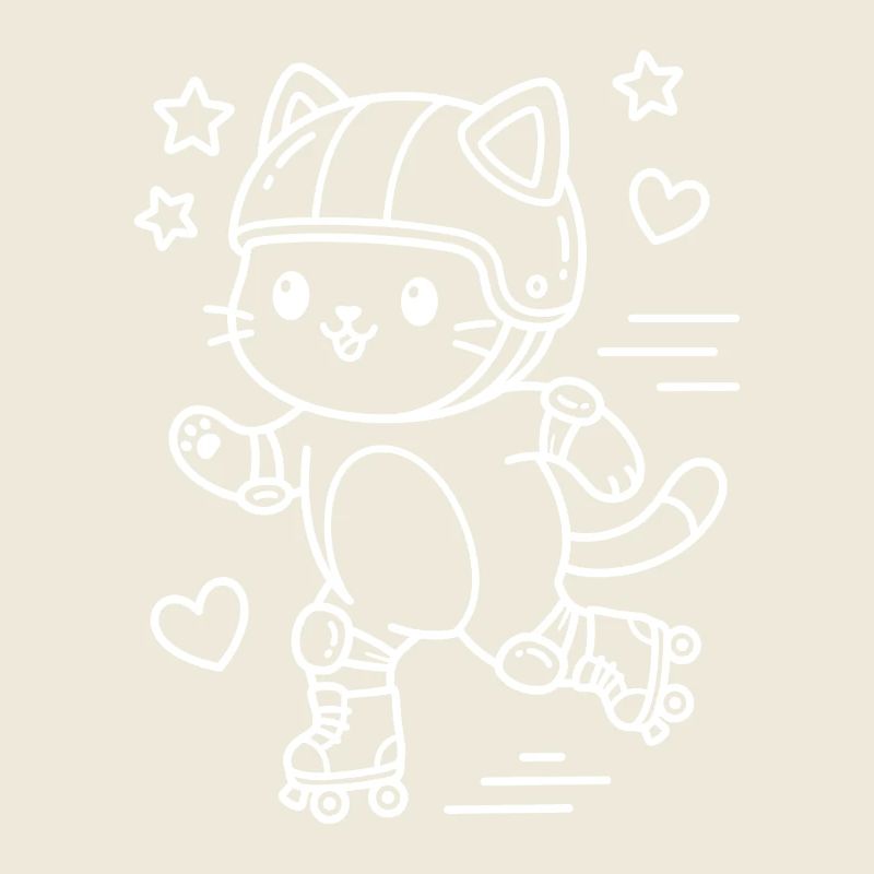 Rollschuh Kawaii Katze