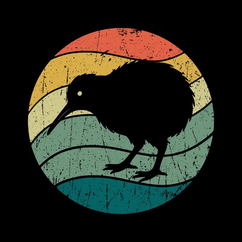 Oiseau néo-zélandais mignon Kiwi Rétro Vintage