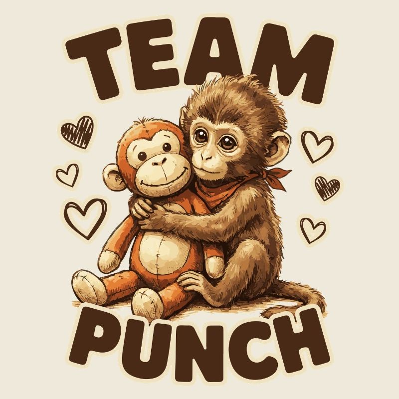 Cute Baby Monkey Named Punch Plush Hugging