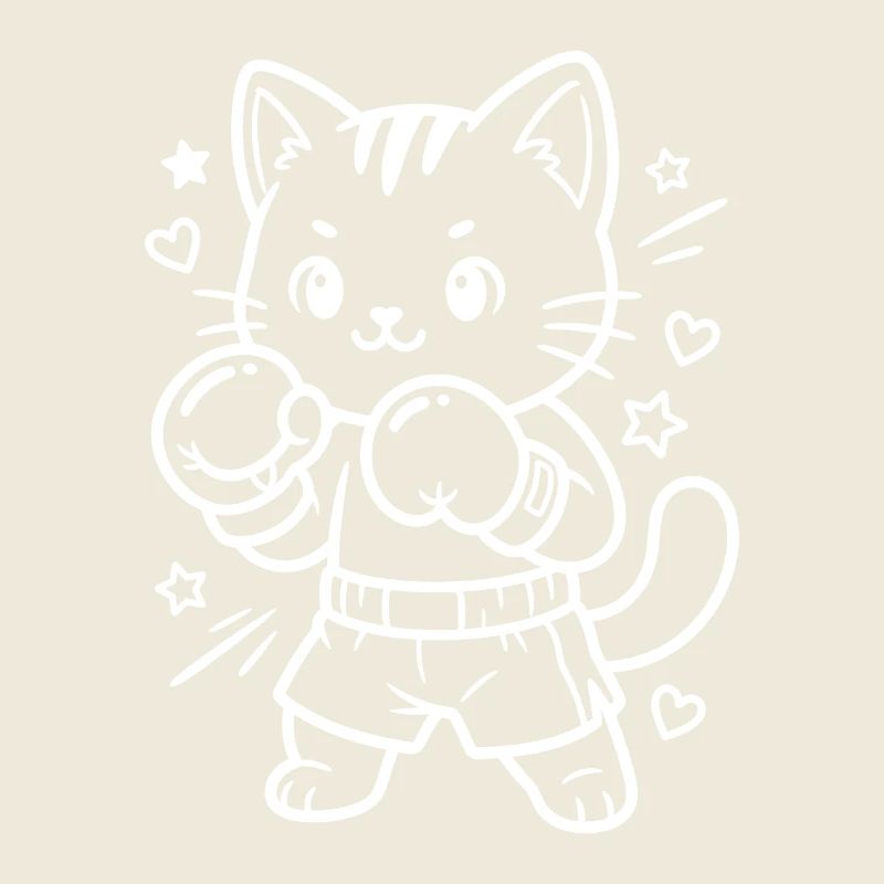 Boxing Kawaii Cat