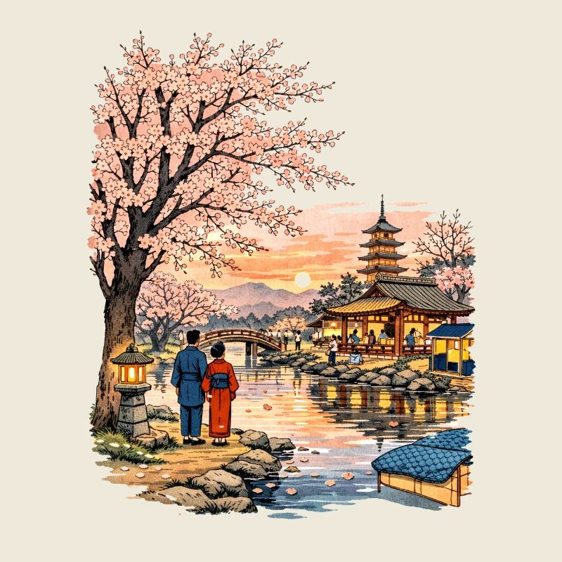 Traditioneller Japanischer Kirschblüten