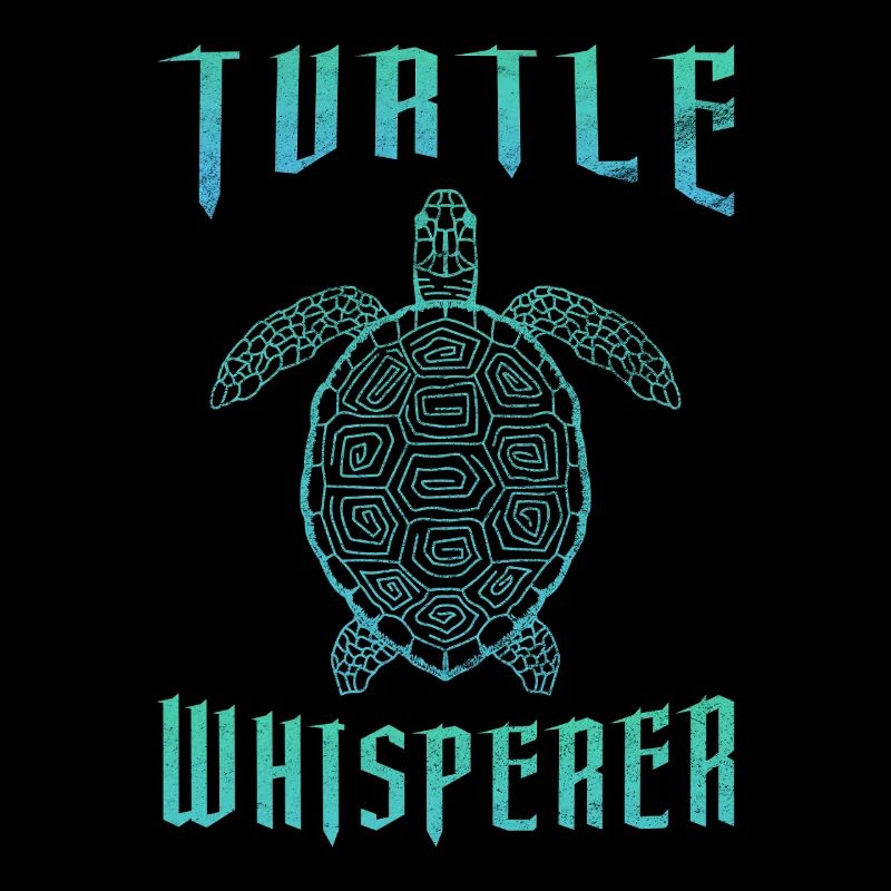 Turtle Whisperer Sea Turtle Teal Gradient Graphic