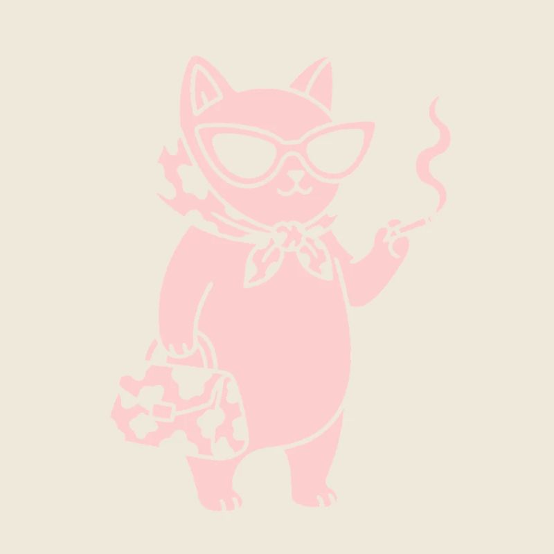 Chat rose avec des lunettes de soleil