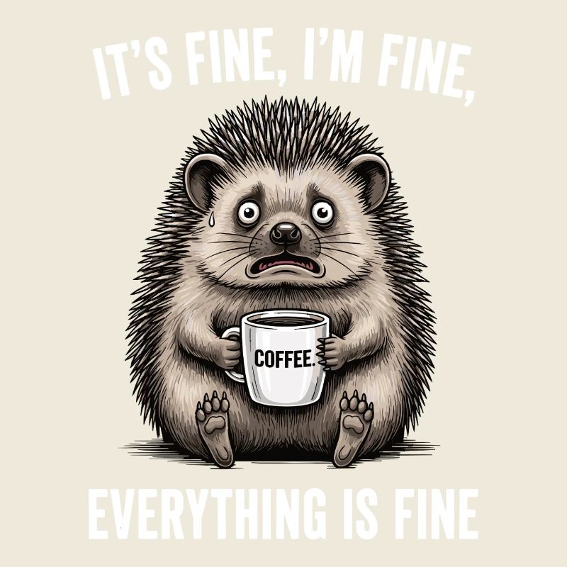 Its Fine Im Fine Kaffee Igel Humor