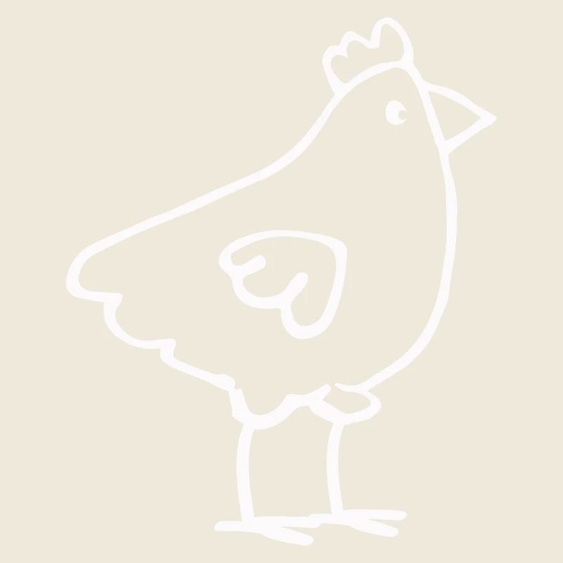 Dessin minimaliste de poulet