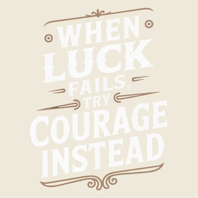 Courage Over Luck Vintage Quote