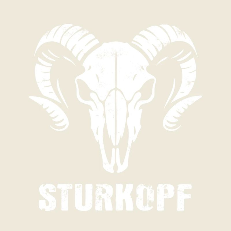 Sturkopf | Widderkopf Schädel mit Hörnern