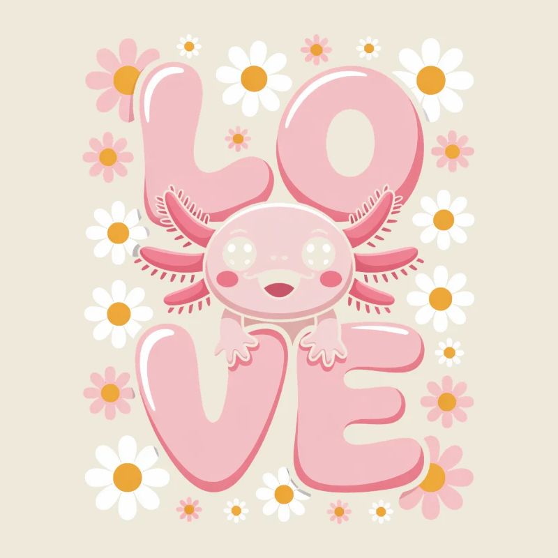 Avec amour Daisy Bloom Kawaii Axolotl