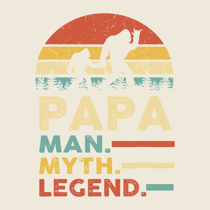Papa Myth Legend Retro Sunset