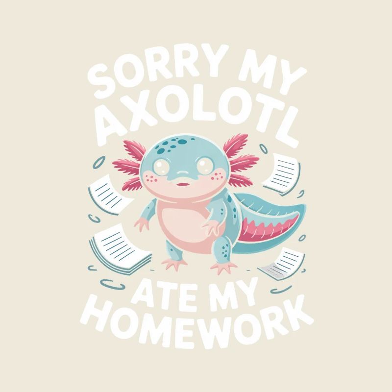 Axolotl Homework Excuse Design