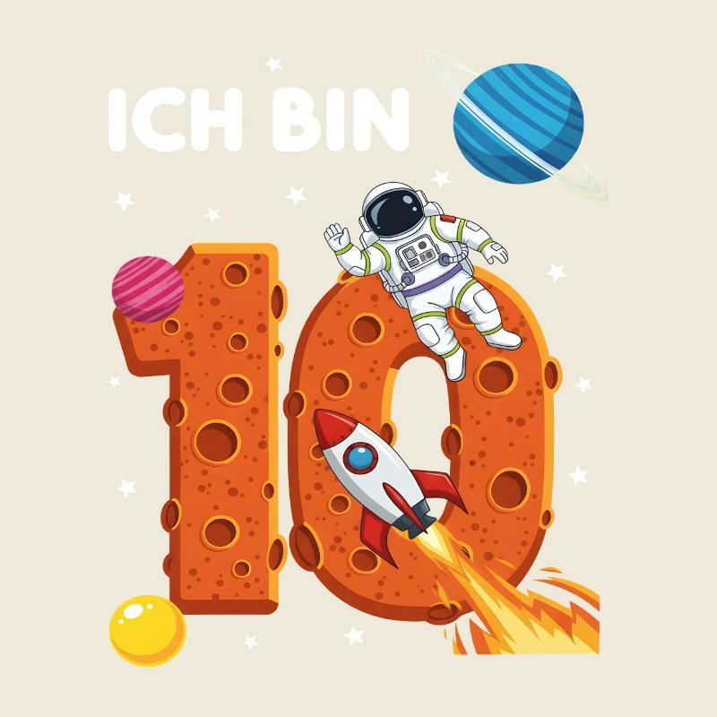 Ich bin 10 Astronaut Weltraum Geburtstag