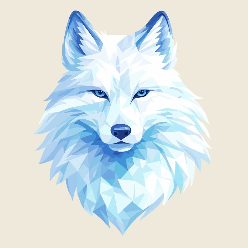 Polygon Wolf Eis Blau– Modern Art