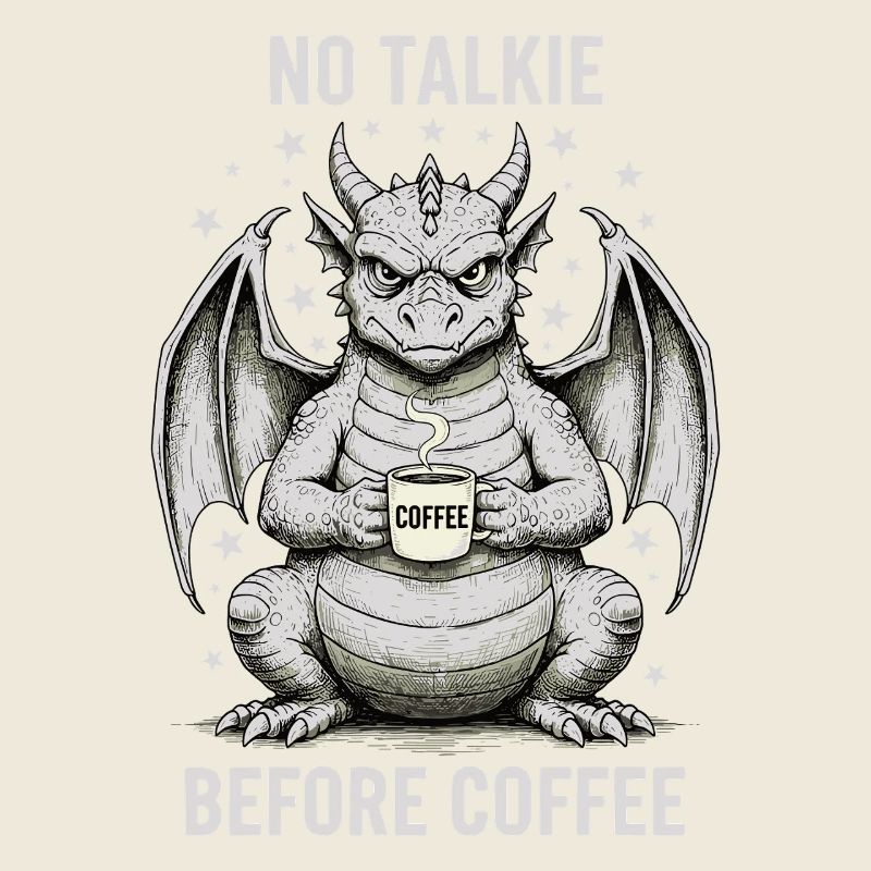No Conversation Before Coffee Lover Dragon