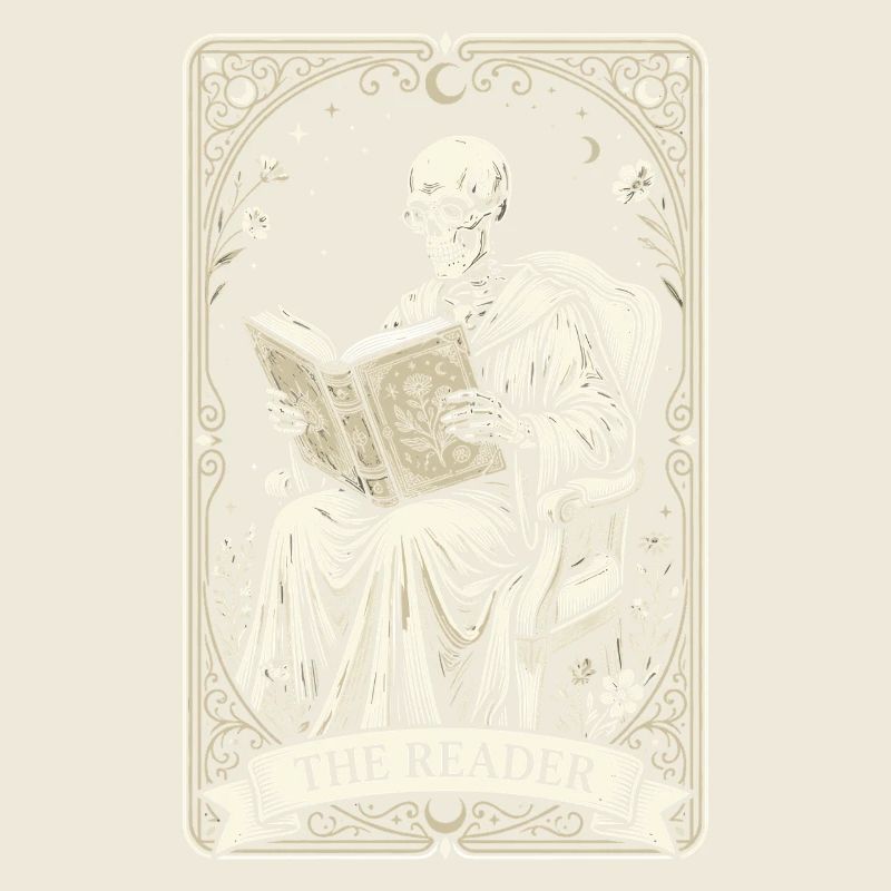 Gothic Skeleton Reader Vintage Floral
