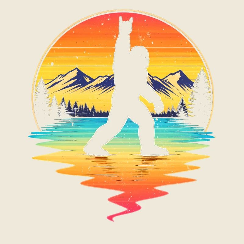 Bigfoot Rock Auf Schild Sasquatch Yeti Retro
