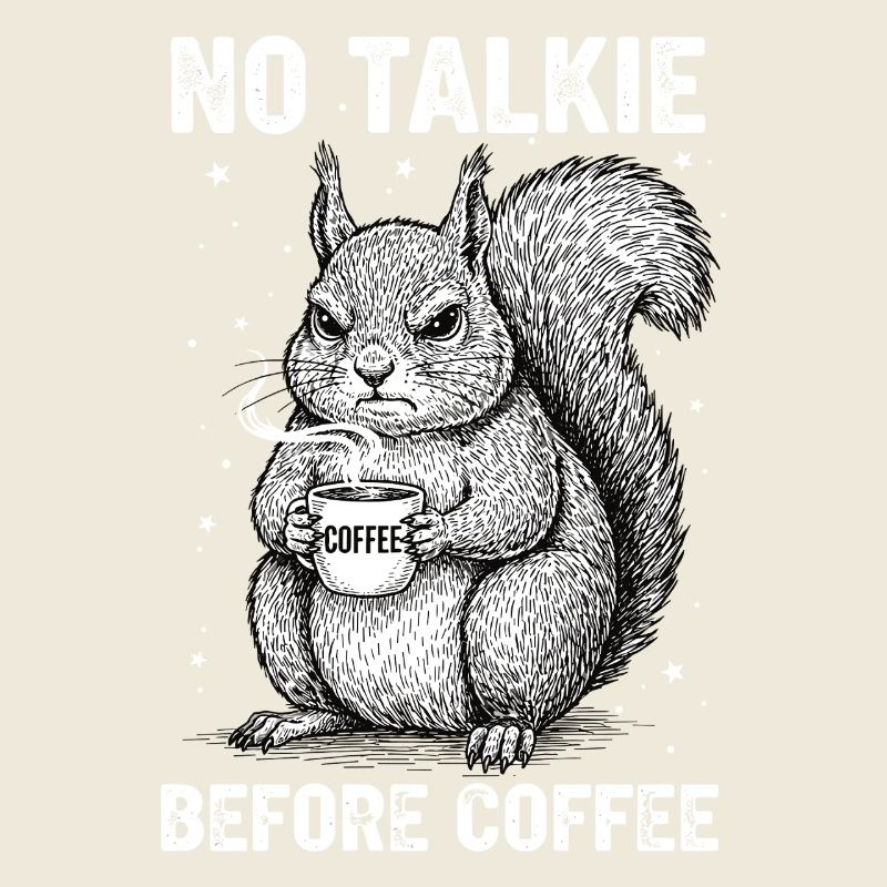 Kein Gespräch Vor Kaffee Liebhaber Eichhörnchen