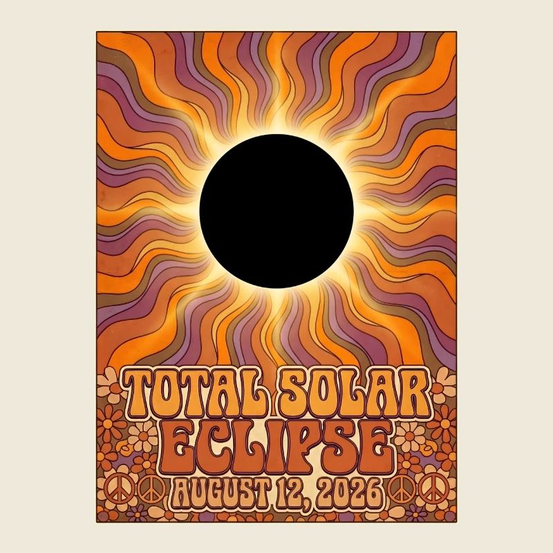 Total Solar Eclipse 2026 Sunburst Poster