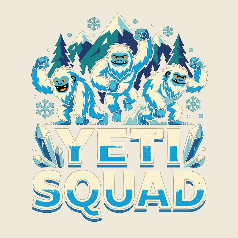 Yeti Squad Winter Snow Monster Funny