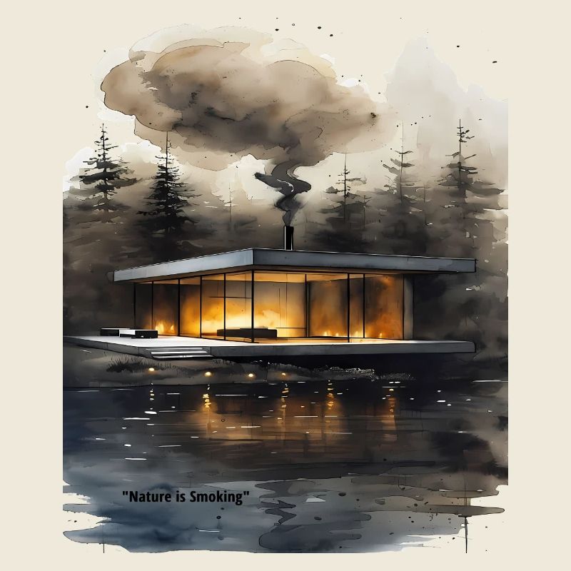 Firelit Modern Cabin on Lake