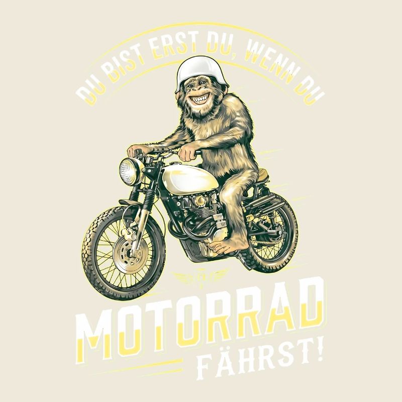 Lustiger Affe Motorrad Biker Spruch Retro
