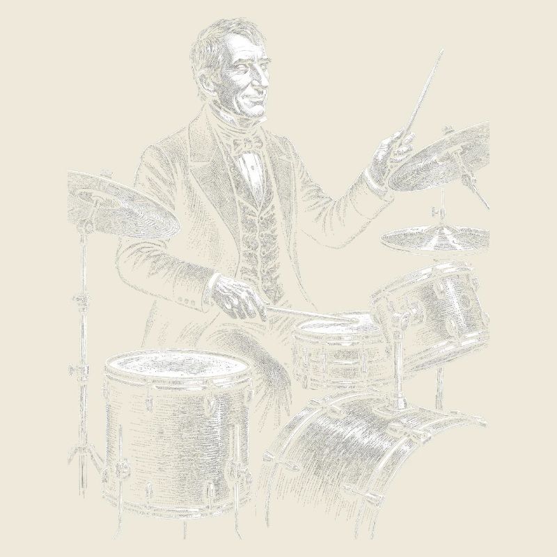 William Henry Harrison joue de la batterie