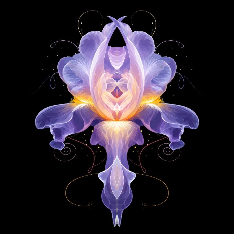 Abstrakte Iris Blüte Leuchtendes Florales Design