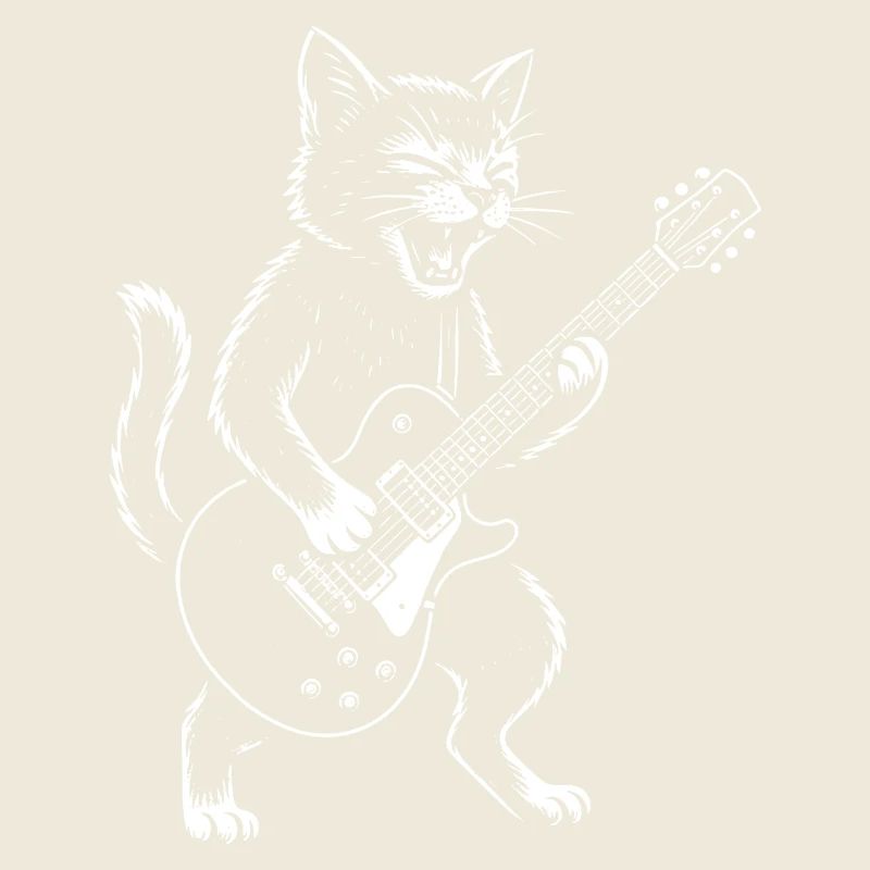Katze spielt Gitarre