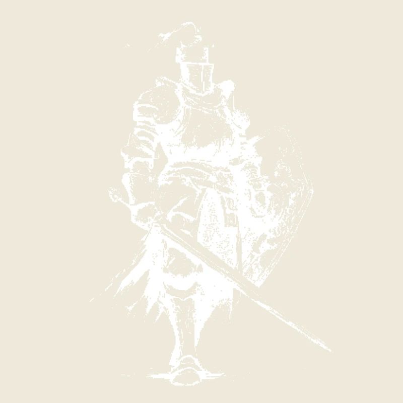 Silhouette de chevalier médiéval avec lance
