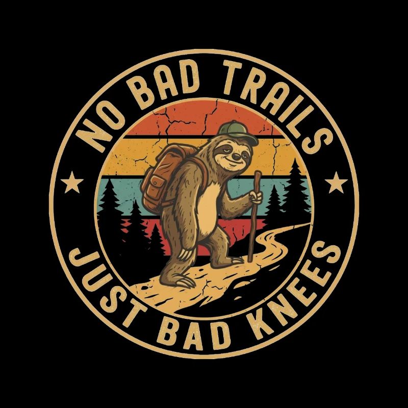 No Bad Trails Sloth Hiking Tee