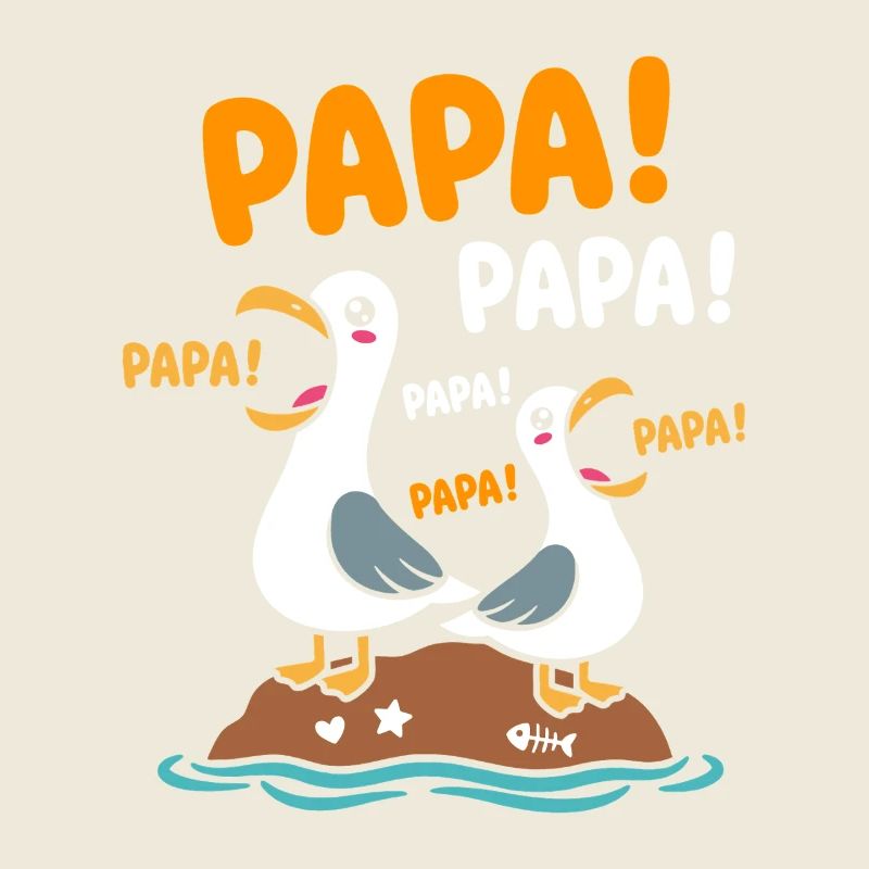 Mouettes Papa sur Roche