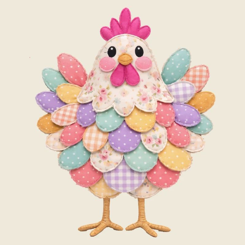 Poule Patchwork Mignonne Style Rustique