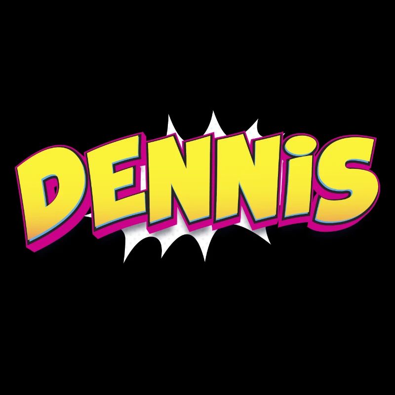 Dennis Benutzerdefinierter Name Comic Book Stil Pop Art,