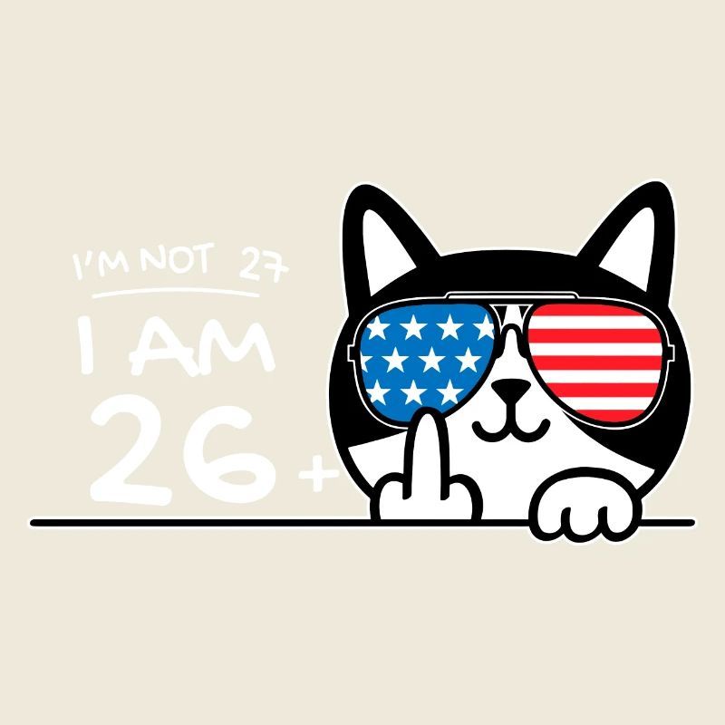 Ich bin nicht 27, ich bin 26 plus 1 Mittelfinger Katzenflip