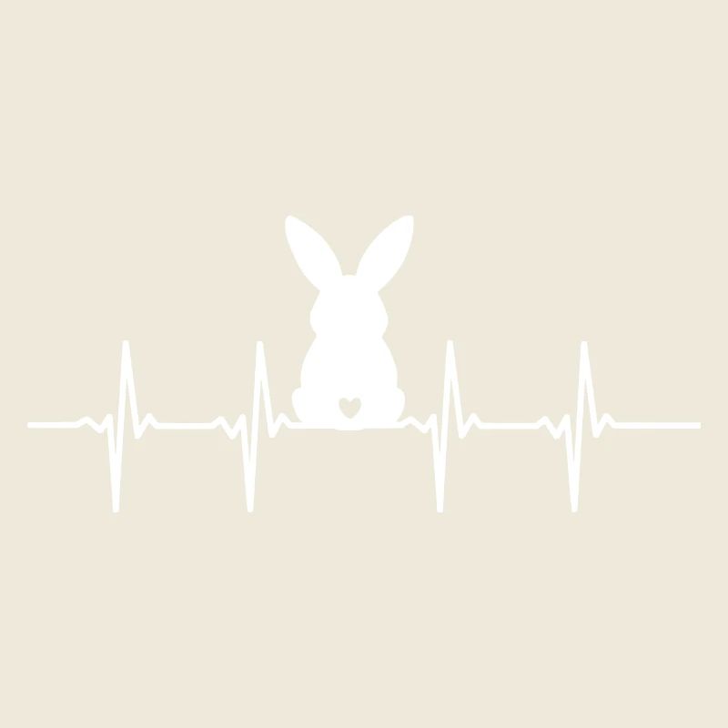 Easter Bunny Heartbeat Bunny Love Heart Easter Funny