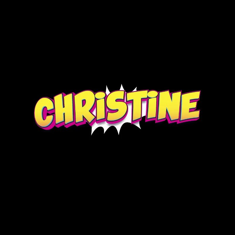 Christine Custom Name Comic Book Style Pop Art,