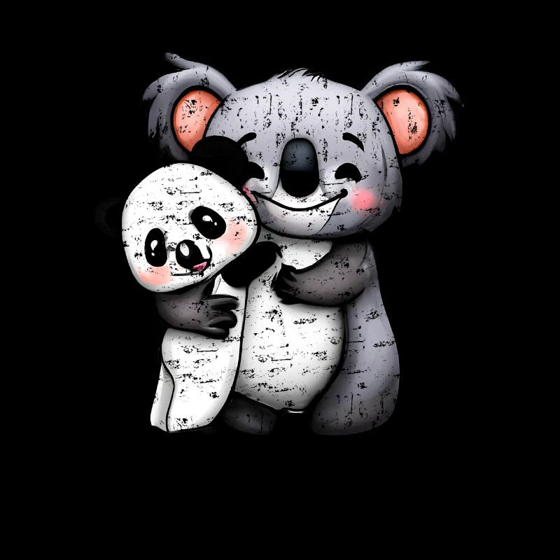 Mignon Koala Bear et Panda Bear Squeeze Grunge