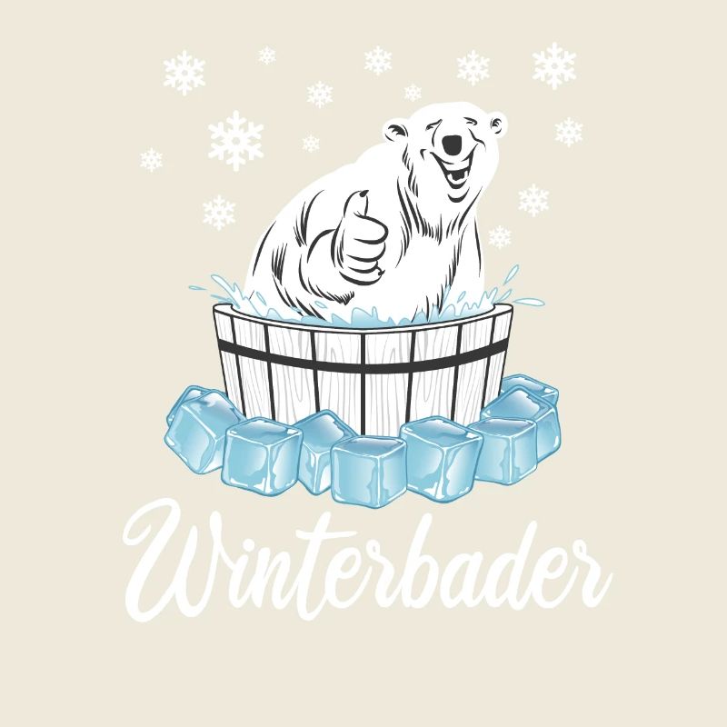 Winterbader Eisbär Eisbaden Eisbad Spruch