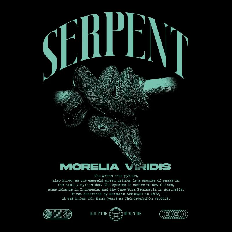 Grüner Baum Python Modern Reptile Keeper Streetwear