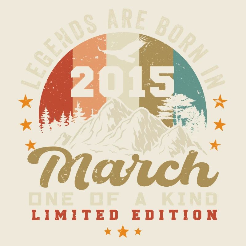 Mars 2015 Vintage Anniversaire Rétro Cadeau