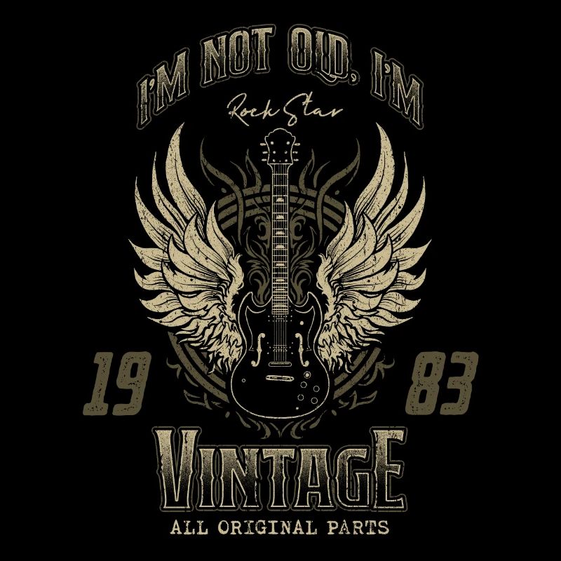 Ich bin nicht alt, ich bin Vintage Retro 1983 Gitarrist