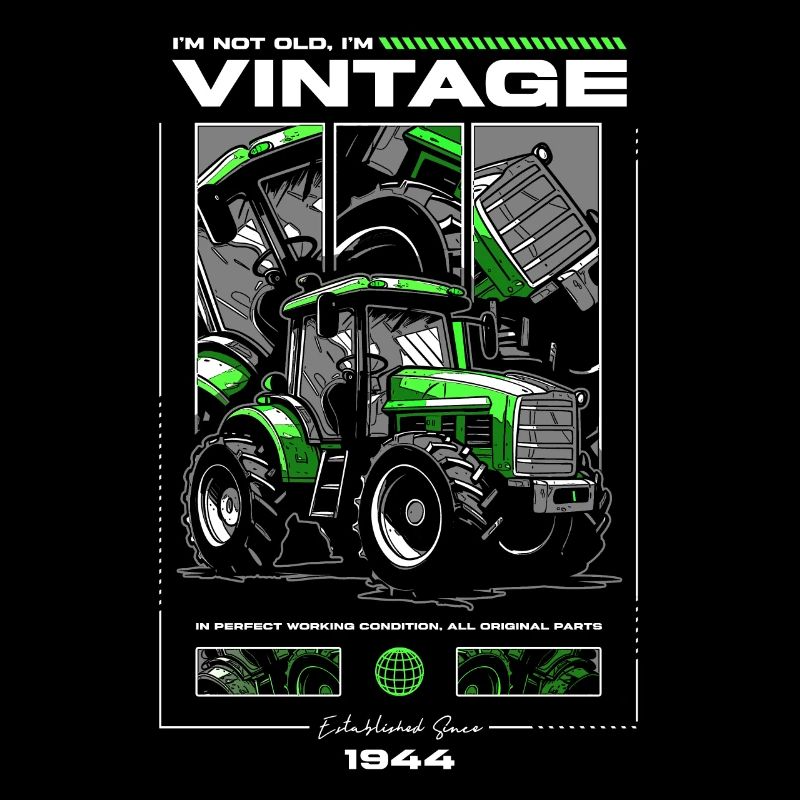 Oldtimer Traktor Bauer Geburtstag Geboren 1944