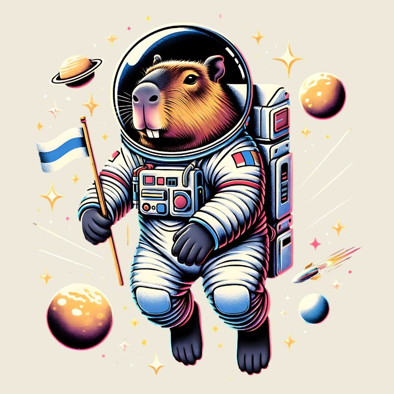 Capybaras Cute Capybara Astronaut