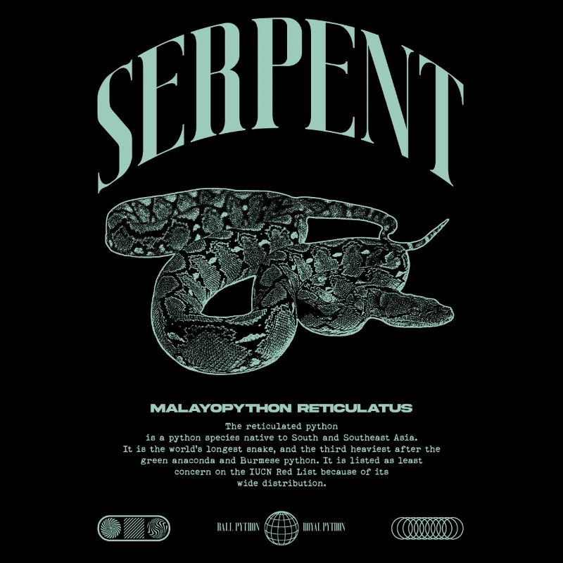 Gardien de reptiles python réticulé Streetwear