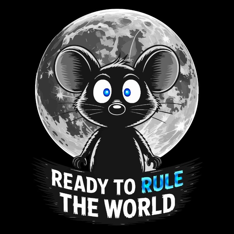 Ready to conquer the world – Mouse in the moonlight